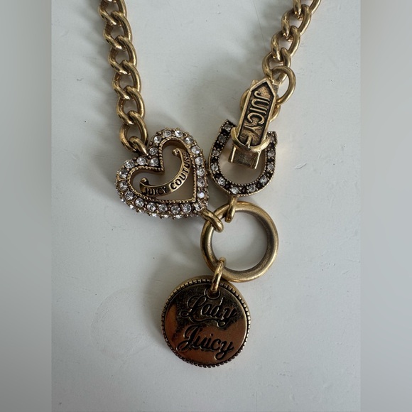 Juicy Couture Charm Necklace with Heart, Horseshoe & “Lady Juicy” Charms - Picture 7 of 10